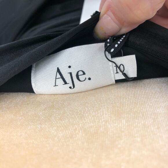 AJE Women's Daybreak Strapless Mini Dress Black Size 10 Sweetheart Neck NWT - Picture 12 of 14